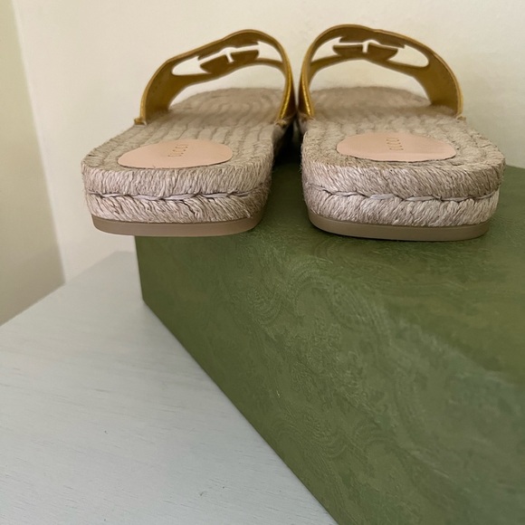 NIB GUCCI Interlocking GG Cut Out Espadrille Sandals 725830 Sz 39.5G US 9.5 $660 - Picture 9 of 12